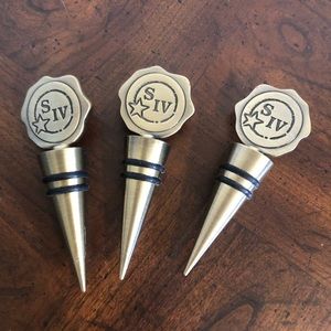3 PACK Makers Mark Brass Bottle Stoppers